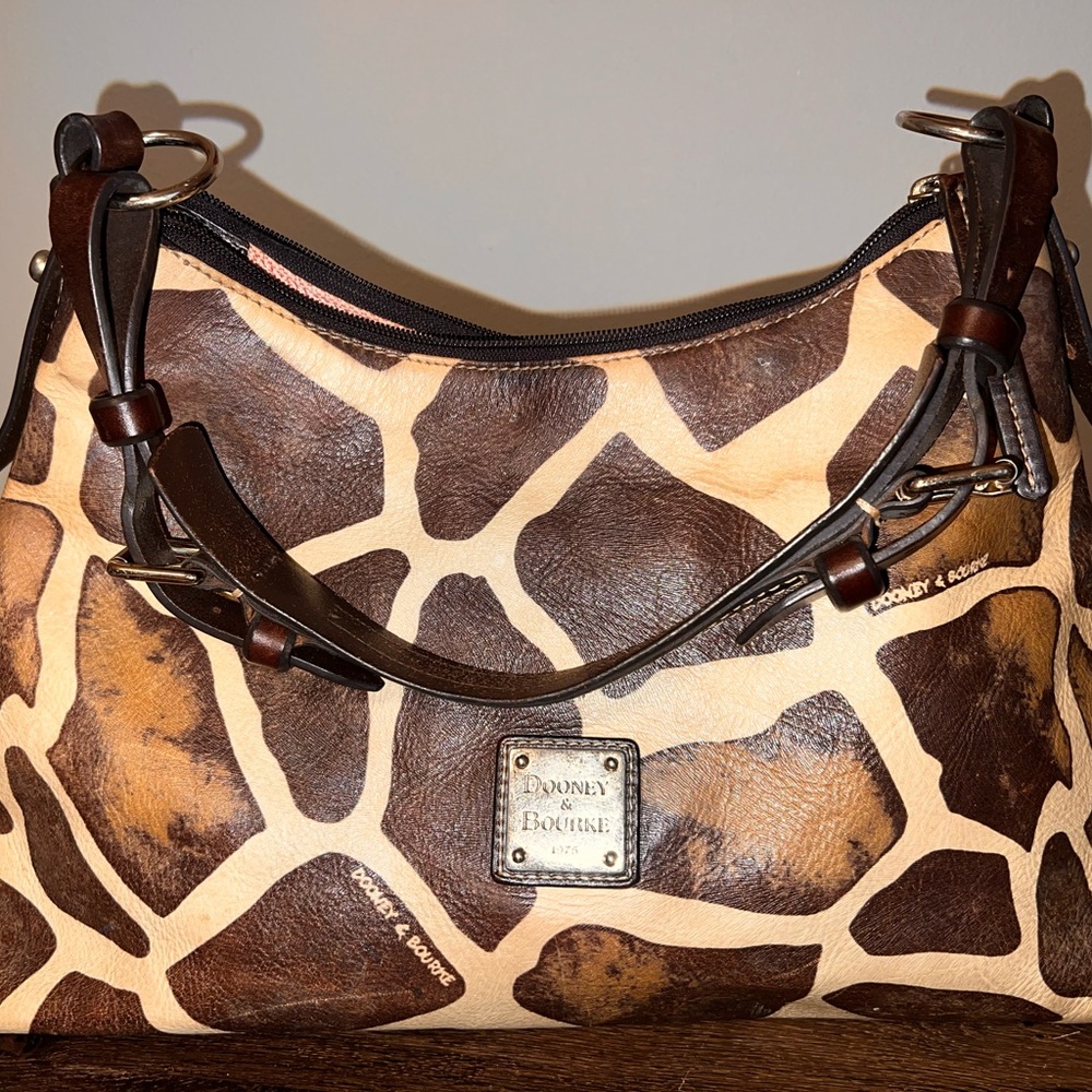 Dooney & Bourke Tan and Brown Giraffe Shoulder Bag